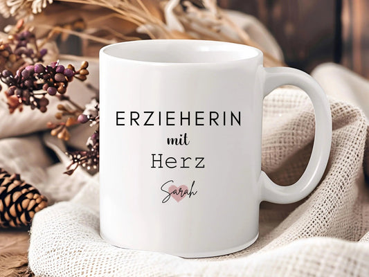 Erzieherin Geschenk Personalisierte Tasse mit Name Keramiktasse Personalisiert Kita Abschiedsgeschenke Erzieherin Geschenke Abschied Kita - Mamas & Minis