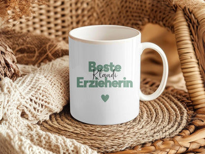 Erzieherin Geschenk Personalisierte Tasse mit Name Keramiktasse Personalisiert Kita Abschiedsgeschenke Erzieherin Weihnachtsgeschenk