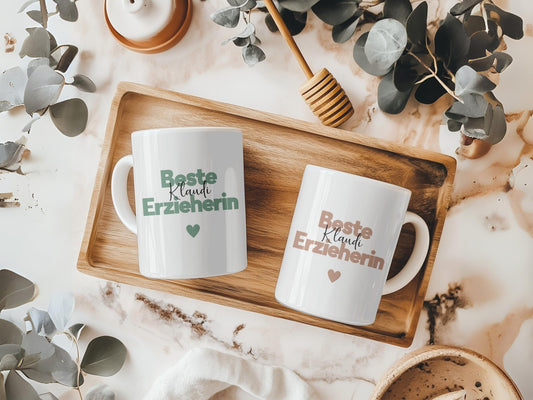 Erzieherin Geschenk Personalisierte Tasse mit Name Keramiktasse Personalisiert Kita Abschiedsgeschenke Erzieherin Weihnachtsgeschenk