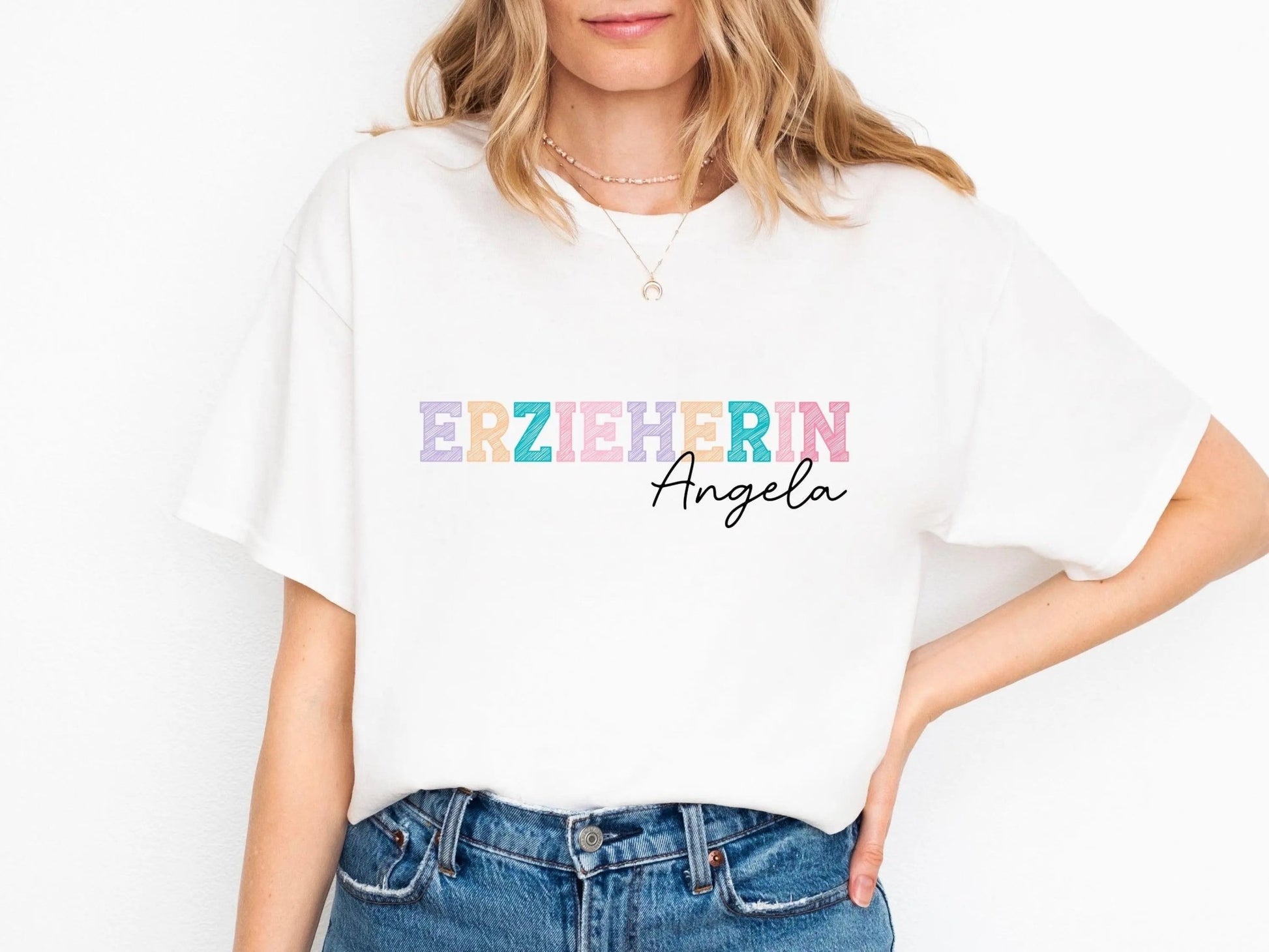 Erzieherin Geschenk Personalisiertes Shirt mit Name T-Shirt Personalisiert Kita Abschiedsgeschenke Erzieherin Geschenke Abschied Kita - Mamas & Minis