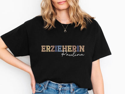 Erzieherin Geschenk Personalisiertes Shirt mit Name T-Shirt Personalisiert Kita Abschiedsgeschenke Erzieherin Geschenke Abschied Kita - Mamas & Minis