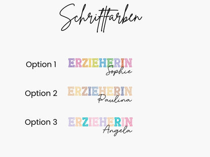 Erzieherin Geschenk Personalisiertes Shirt mit Name T-Shirt Personalisiert Kita Abschiedsgeschenke Erzieherin Geschenke Abschied Kita - Mamas & Minis