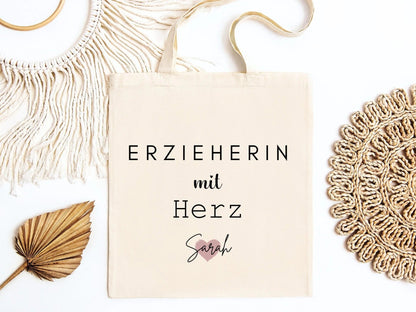 Erzieherin Geschenke Personalisierte Tasche mit Name Geschenk Beutel Abschiedsgeschenke Kita - Erzieherin Geschenk Abschied Krippe Dankeschön - Mamas & Minis