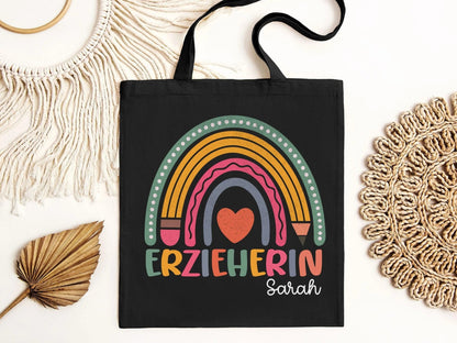 Erzieherin Geschenke Personalisierte Tasche mit Name Geschenk Beutel Abschiedsgeschenke Kita - Erzieherin Geschenk Abschied Krippe Dankeschön - Mamas & Minis