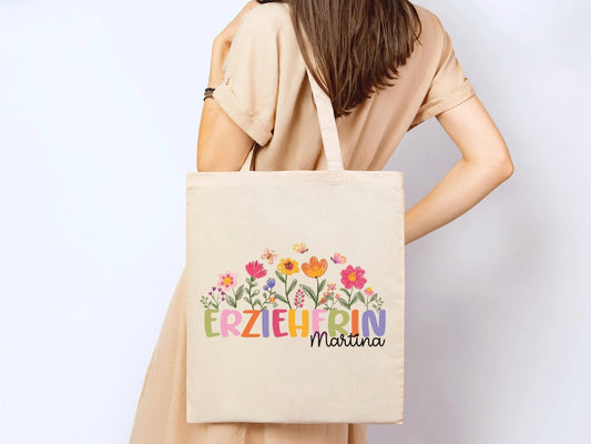 Erzieherin Geschenke Personalisierte Tasche mit Name Geschenk Beutel Abschiedsgeschenke Kita - Erzieherin Geschenk Abschied Krippe Dankeschön - Mamas & Minis