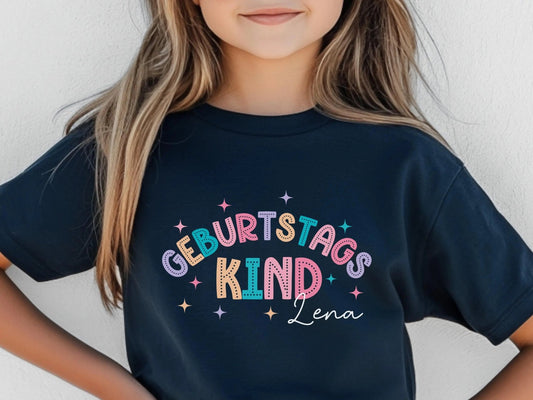 Geburtstags - Shirt Geburtstagskind T-shirt Geschenk Kindergeburtstag Kinder Geschenke Geburtstagsshirt Mädchen Junge Personalisiert - Mamas & Minis