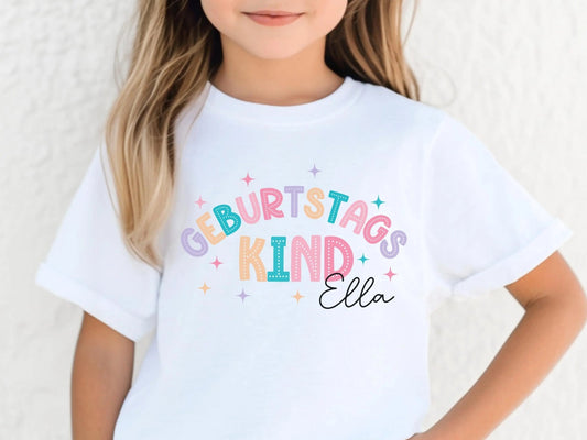 Geburtstags - Shirt Geburtstagskind T-shirt Geschenk Kindergeburtstag Kinder Geschenke Geburtstagsshirt Mädchen Junge Personalisiert - Mamas & Minis