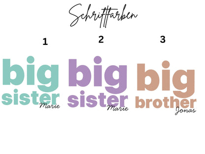 Geschenk Geschwister Outfit T-Shirt Großer Bruder Shirt Große Schwester Kleiner Bruder Kleine Schwester Babybody Partnerlook Geschenke Baby