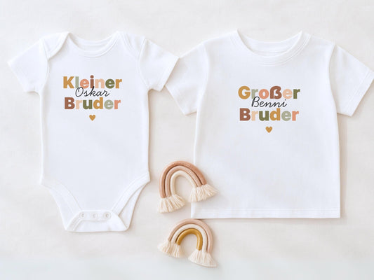 Geschenk Geschwister Outfit T-Shirt Großer Bruder Shirt Große Schwester Kleiner Bruder Kleine Schwester Babybody Partnerlook Geschenke Baby
