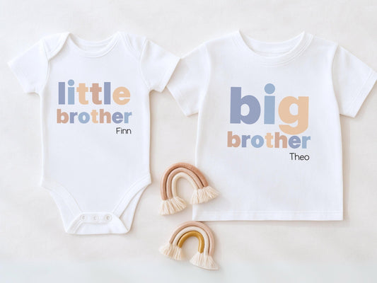 Geschenk Geschwister Outfit T-Shirt Großer Bruder Shirt Große Schwester Kleiner Bruder Kleine Schwester Babybody Partnerlook Geschenke Baby