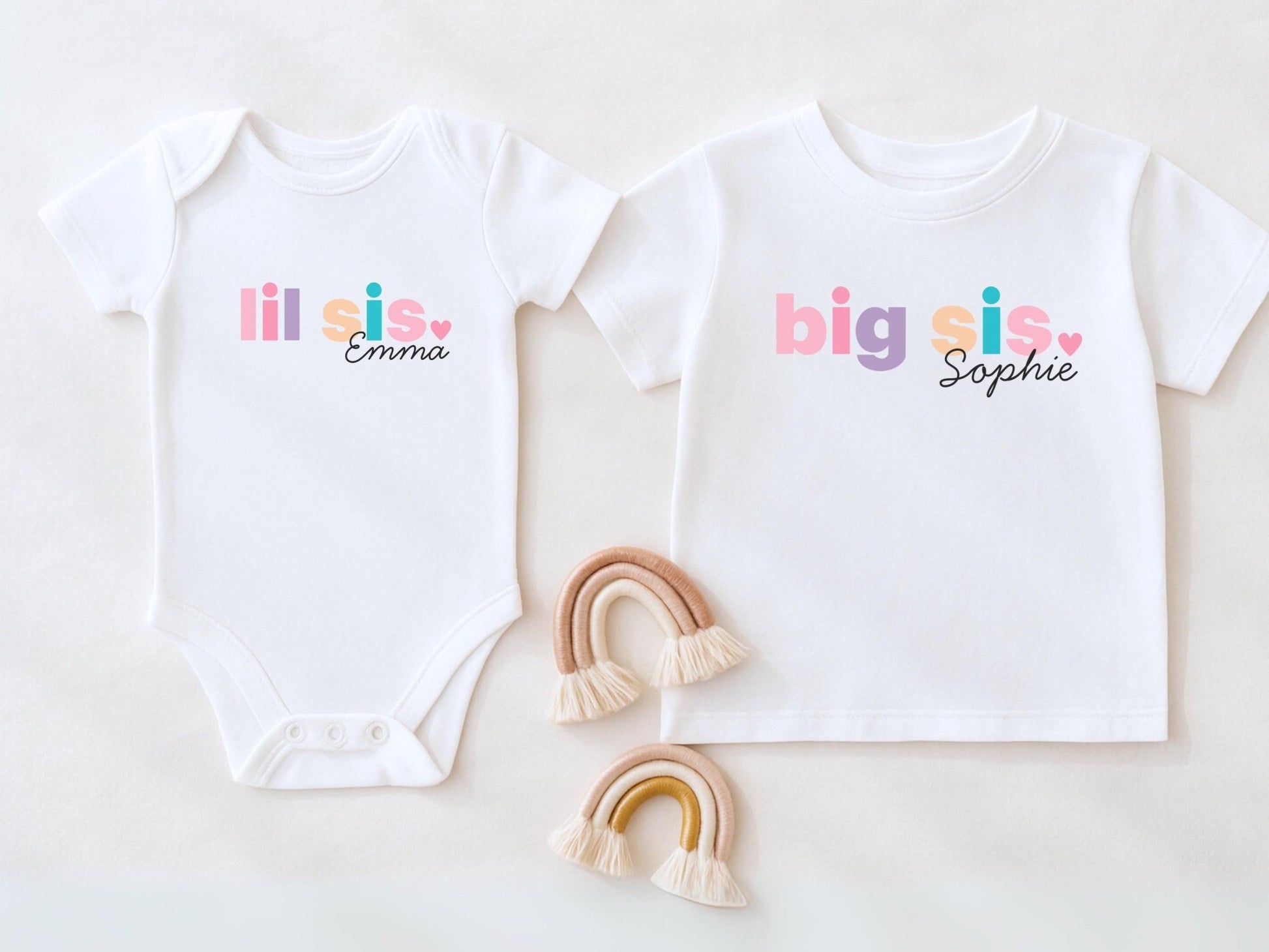Geschenk Geschwister Outfit T-Shirt Großer Bruder Shirt Große Schwester Kleiner Bruder Kleine Schwester Babybody Partnerlook Geschenke Baby