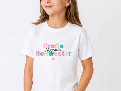 Geschenk Geschwister Outfit T-Shirt Großer Bruder Shirt Große Schwester Kleiner Bruder Kleine Schwester Babybody Partnerlook Geschenke Baby