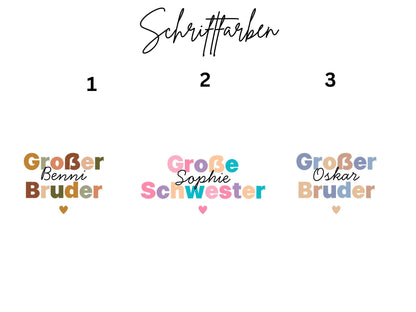 Geschenk Geschwister Outfit T-Shirt Großer Bruder Shirt Große Schwester Kleiner Bruder Kleine Schwester Babybody Partnerlook Geschenke Baby