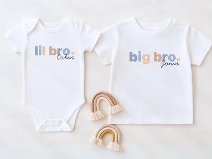 Geschenk Geschwister Outfit T-Shirt Großer Bruder Shirt Große Schwester Kleiner Bruder Kleine Schwester Babybody Partnerlook Geschenke Baby