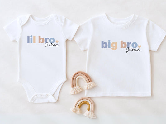 Geschenk Geschwister Outfit T-Shirt Großer Bruder Shirt Große Schwester Kleiner Bruder Kleine Schwester Babybody Partnerlook Geschenke Baby