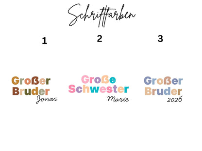 Geschenk Geschwister Outfit T-Shirt Großer Bruder Shirt Große Schwester Kleiner Bruder Kleine Schwester Babybody Partnerlook Geschenke Baby