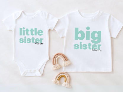 Geschenk Geschwister Outfit T-Shirt Großer Bruder Shirt Große Schwester Kleiner Bruder Kleine Schwester Babybody Partnerlook Geschenke Baby