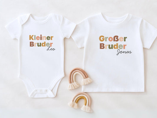 Geschenk Geschwister Outfit T-Shirt Großer Bruder Shirt Große Schwester Kleiner Bruder Kleine Schwester Babybody Partnerlook Geschenke Baby