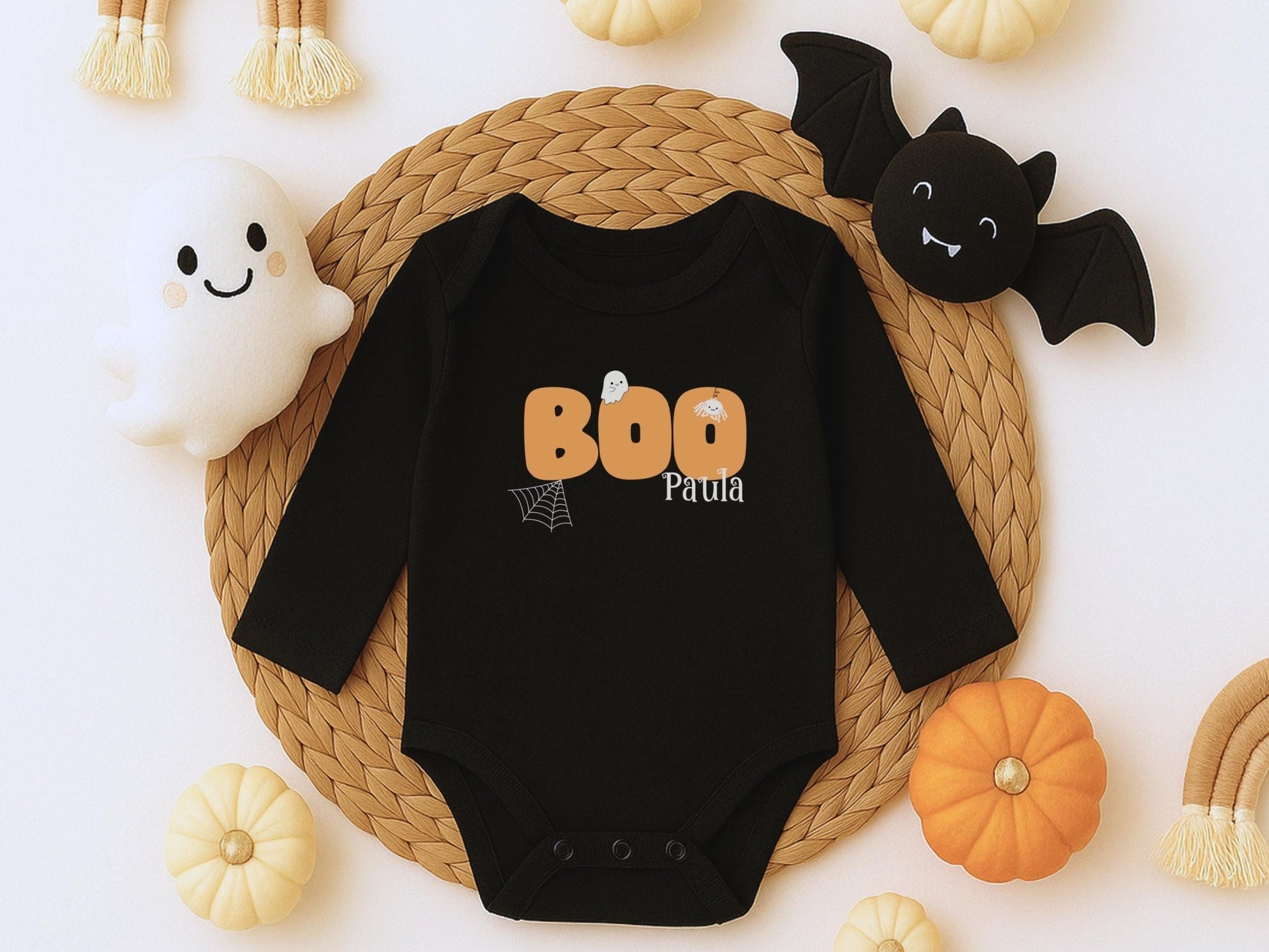 Halloween Babybody Personalisiert Halloween Geschenk Babygeschenk Geburtsgeschenk Bio Baumwolle Langarm Baby Body Herbst Outfit Baby
