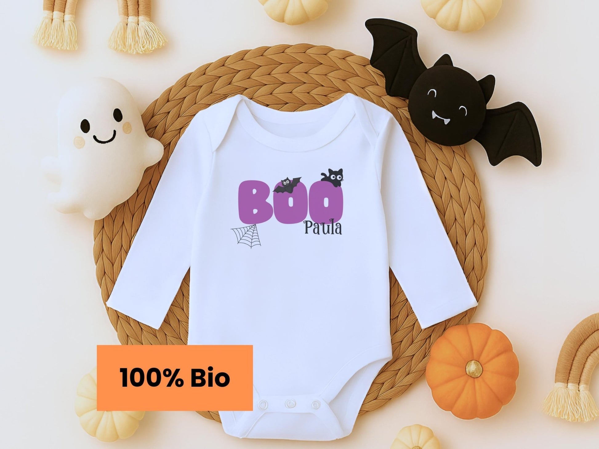 Halloween Babybody Personalisiert Halloween Geschenk Babygeschenk Geburtsgeschenk Bio Baumwolle Langarm Baby Body Herbst Outfit Baby