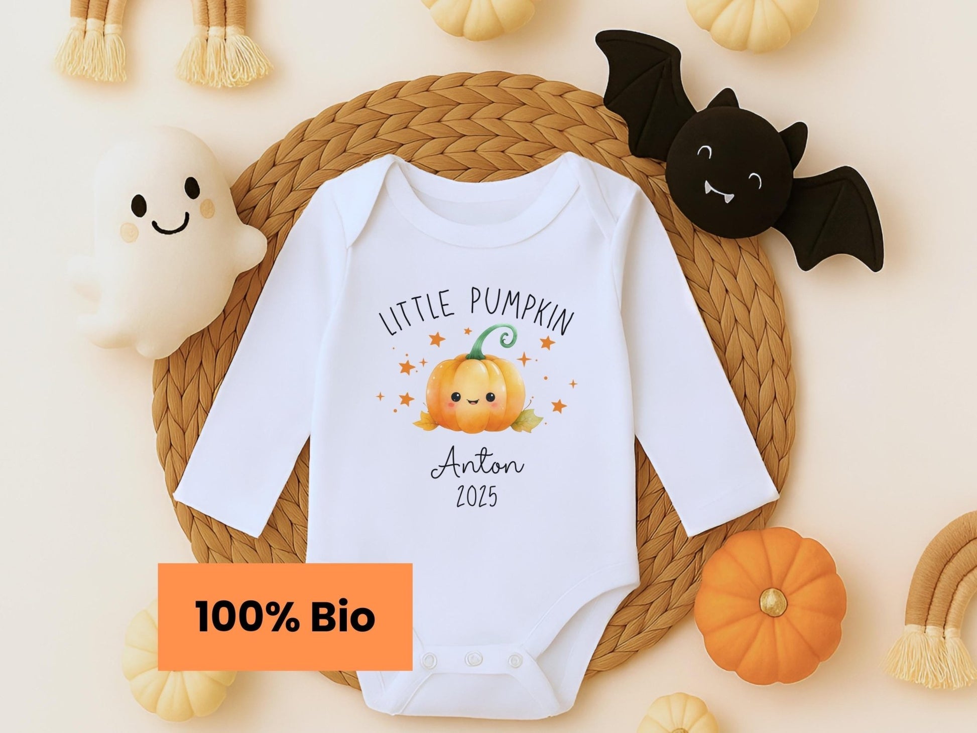 Halloween Babybody Personalisiert Halloween Geschenk Babygeschenk Geburtsgeschenk Bio Baumwolle Langarm Baby Body Herbst Outfit Baby