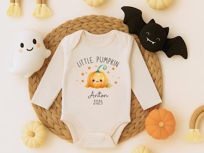 Halloween Babybody Personalisiert Halloween Geschenk Babygeschenk Geburtsgeschenk Bio Baumwolle Langarm Baby Body Herbst Outfit Baby