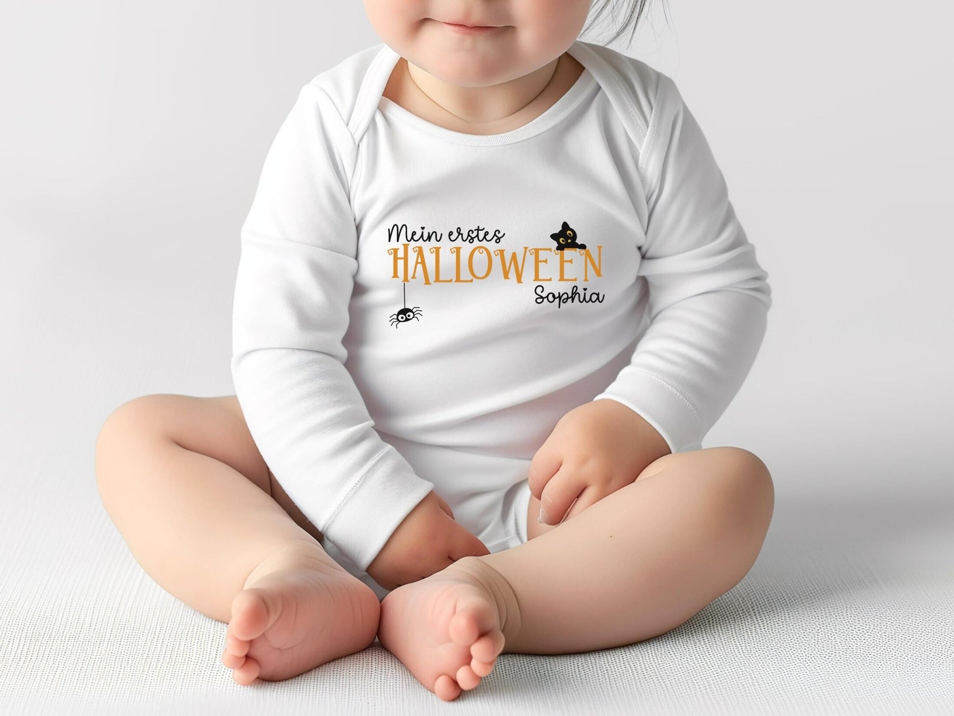 Halloween Babybody Personalisiert Halloween Geschenk Babygeschenk Geburtsgeschenk Bio Baumwolle Langarm Baby Body Herbst Outfit Baby