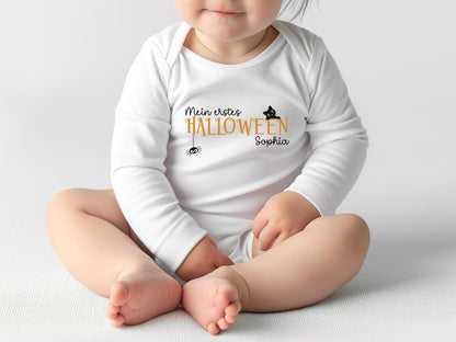 Halloween Babybody Personalisiert Halloween Geschenk Babygeschenk Geburtsgeschenk Bio Baumwolle Langarm Baby Body Herbst Outfit Baby
