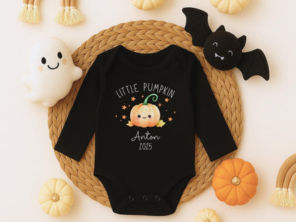 Halloween Babybody Personalisiert Halloween Geschenk Babygeschenk Geburtsgeschenk Bio Baumwolle Langarm Baby Body Herbst Outfit Baby
