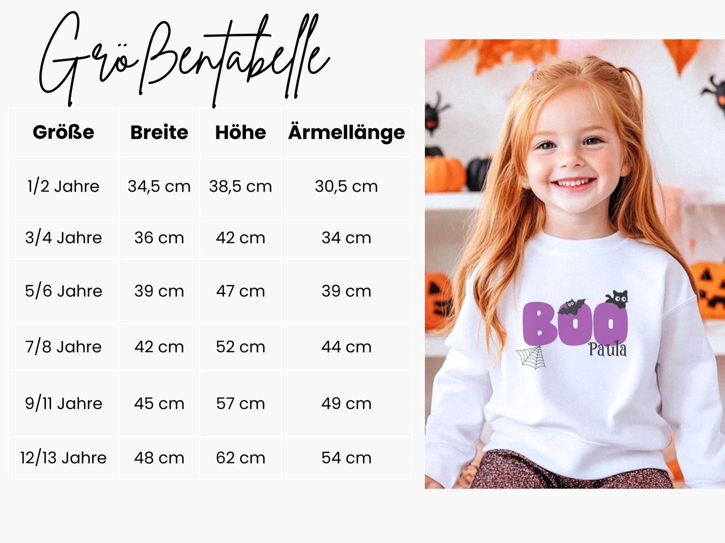 Halloween Pullover für Kinder Geschenk Personalisiert Halloween Kostüm Sweatshirt mit Name für Kinder