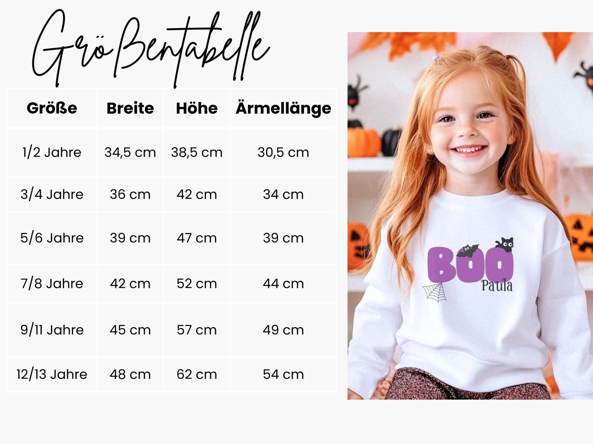 Halloween Pullover für Kinder Geschenk Personalisiert Halloween Kostüm Sweatshirt mit Name für Kinder