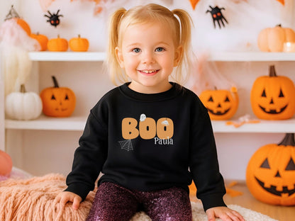 Halloween Pullover für Kinder Geschenk Personalisiert Halloween Kostüm Sweatshirt mit Name für Kinder