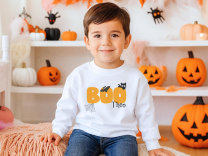 Halloween Pullover für Kinder Geschenk Personalisiert Halloween Kostüm Sweatshirt mit Name für Kinder