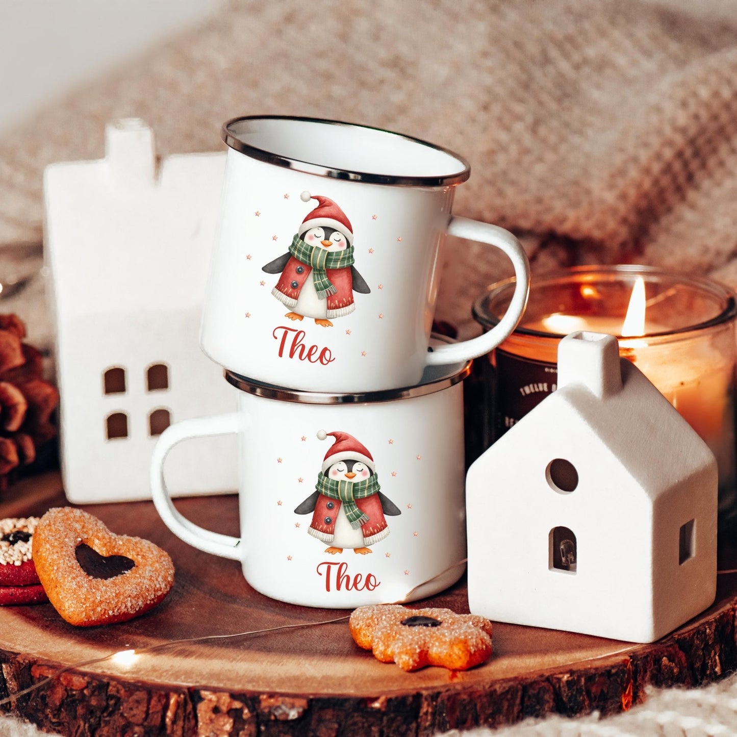 Kinder Weihnachtstasse personalisiert mit Namen – Kakaotasse