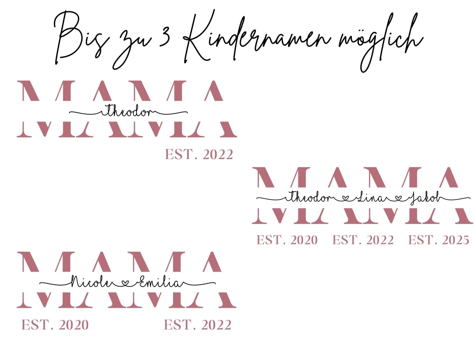 Mama T-Shirt personalisiert Muttertagsgeschenk personalisierte Geschenke für Mütter Muttertag Geschenkidee personalisiertes - Shirt für sie - Mamas & Minis