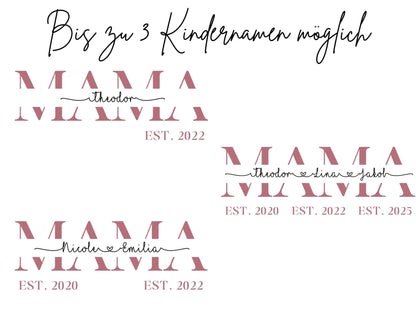 Mama T-Shirt personalisiert Muttertagsgeschenk personalisierte Geschenke für Mütter Muttertag Geschenkidee personalisiertes - Shirt für sie - Mamas & Minis
