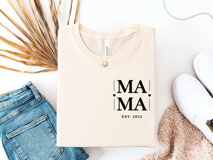 Mama T-Shirt personalisiert Muttertagsgeschenk personalisierte Geschenke für Mütter Muttertag Geschenkidee personalisiertes - Shirt für sie - Mamas & Minis