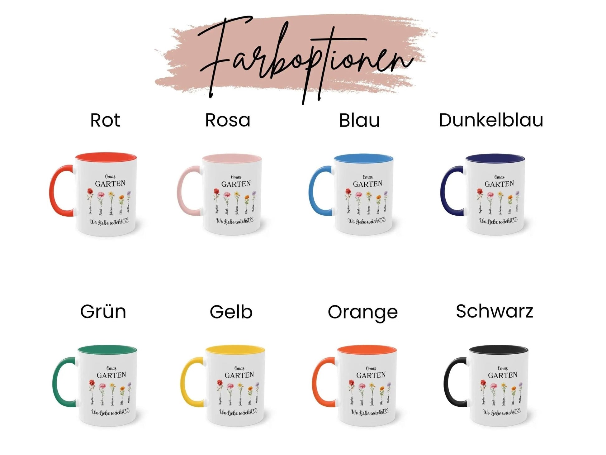 Oma - Geschenk Keramiktasse personalisiert Omas Garten Personalisiertes Geschenk Oma Personalisierte Tasse Großmutter Geschenke für Omas - Mamas & Minis
