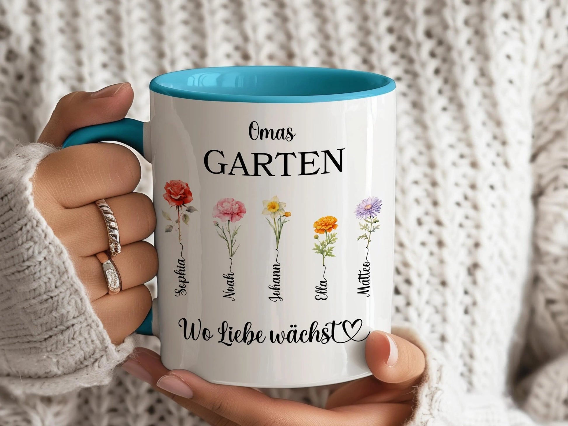 Oma - Geschenk Keramiktasse personalisiert Omas Garten Personalisiertes Geschenk Oma Personalisierte Tasse Großmutter Geschenke für Omas - Mamas & Minis