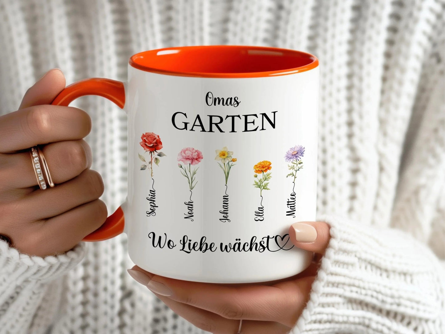 Oma - Geschenk Keramiktasse personalisiert Omas Garten Personalisiertes Geschenk Oma Personalisierte Tasse Großmutter Geschenke für Omas - Mamas & Minis