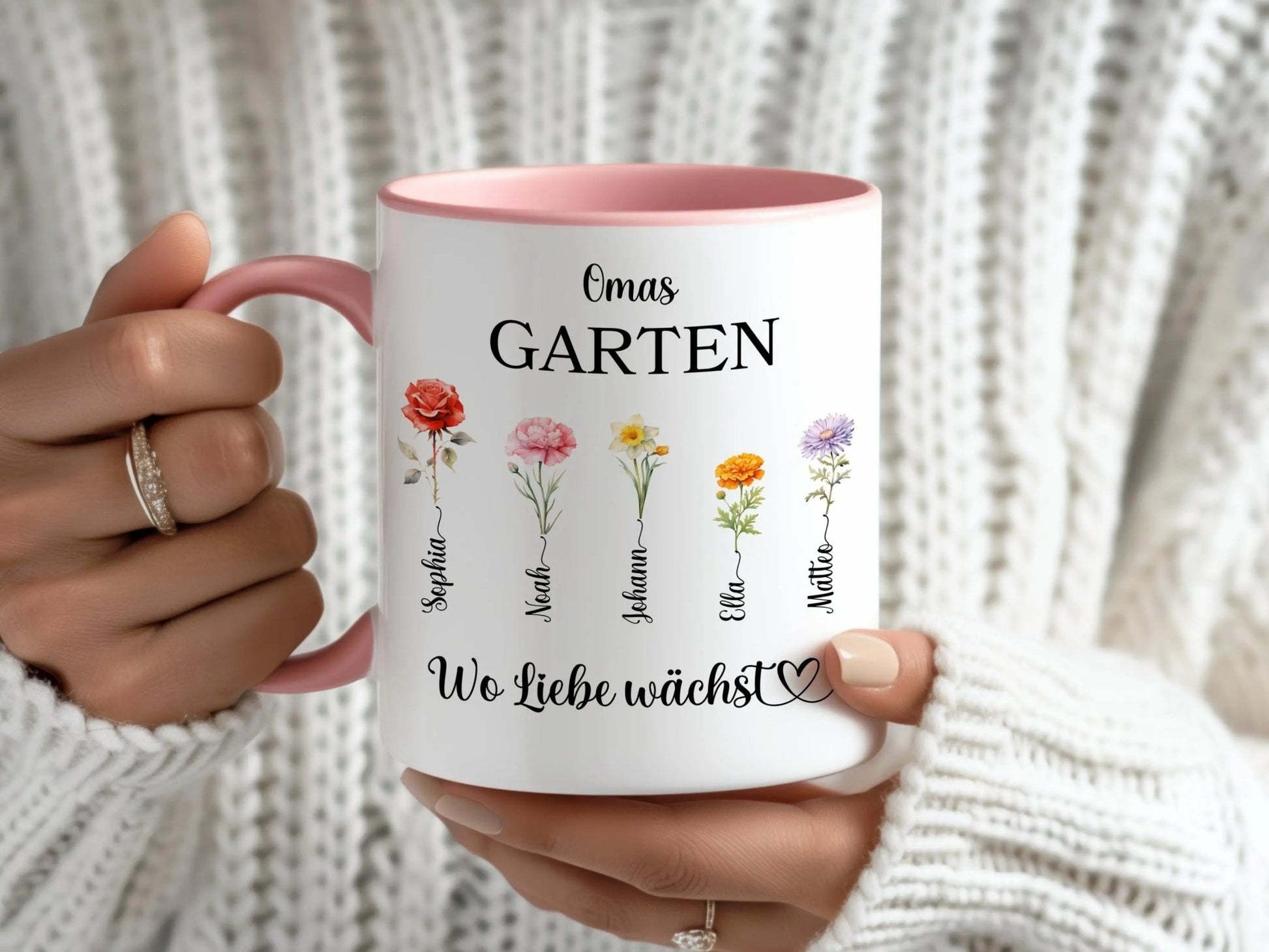 Oma - Geschenk Keramiktasse personalisiert Omas Garten Personalisiertes Geschenk Oma Personalisierte Tasse Großmutter Geschenke für Omas - Mamas & Minis