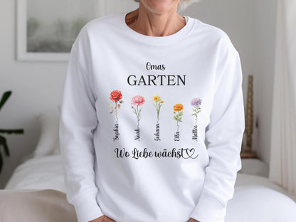 Oma - geschenk Personalisierter Pullover Muttertagsgeschenk Sweatshirt Muttertags - Geschenke Geschenkidee Großmutter Oma Geburtstag - Mamas & Minis