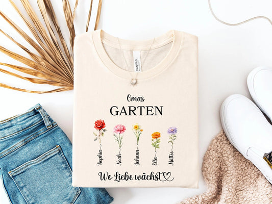 Oma - geschenke personalisiert zum Muttertag Frauen - T-shirt Muttertagsgeschenk Shirt Großmutter personalisiert Geschenk Oma Geburtstag - Mamas & Minis