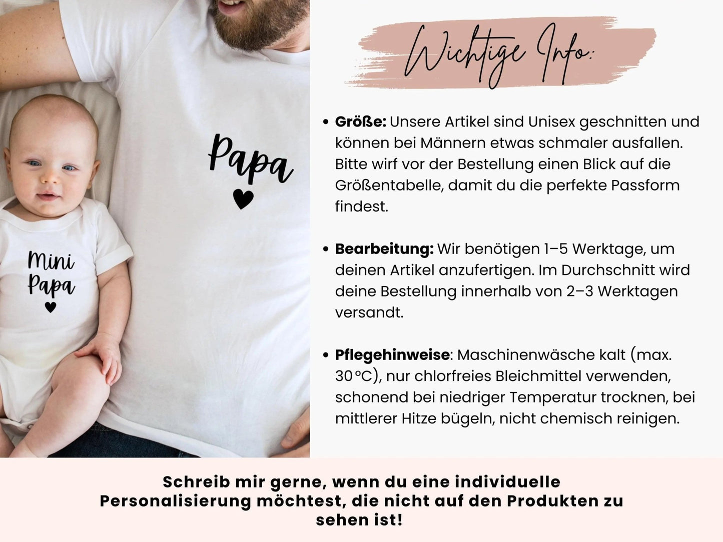 Papa - Geschenke Personalisiertes Papa Shirt Partnerlook Geschenke Vatertag Familie Outfit Männer Shirt Papageschenk TShirt Tochter Sohn Mini - Mamas & Minis