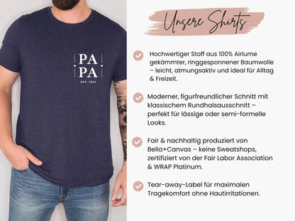 Papa - Geschenke Personalisiertes Papa Shirt Partnerlook Geschenke Vatertag Familie Outfit Männer Shirt Papageschenk TShirt Tochter Sohn Mini - Mamas & Minis