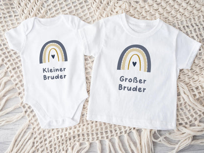 Partnerlook Geschenke Geschwister Babybody Geburtsgeschenke kurzarm - body kleiner Bruder Babygeschenk Baby Kind geschenk - geburt Bio Baumwolle - Mamas & Minis