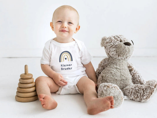 Partnerlook Geschenke Geschwister Babybody Geburtsgeschenke kurzarm - body kleiner Bruder Babygeschenk Baby Kind geschenk - geburt Bio Baumwolle - Mamas & Minis