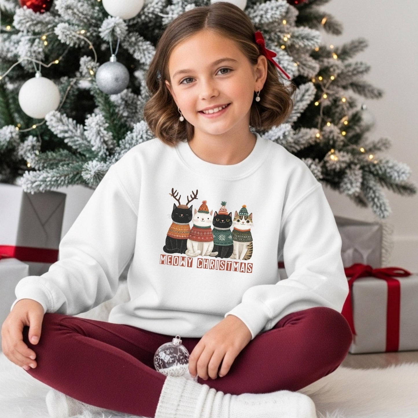 Weihnachtspullover mit Katzen Motiv, Weihnachtsgeschenk für Katzenliebhaber - Mamas & Minis