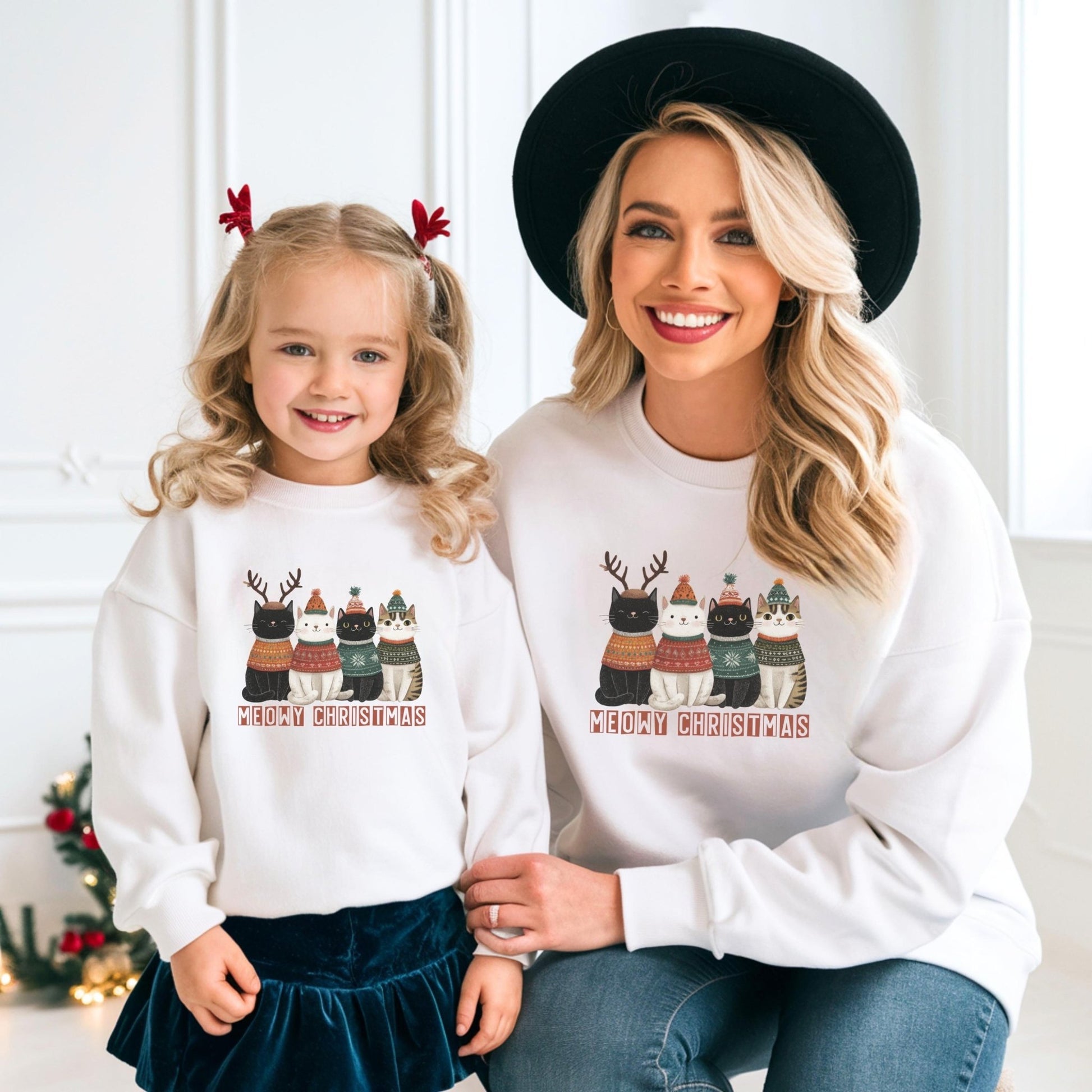 Weihnachtspullover mit Katzen Motiv, Weihnachtsgeschenk für Katzenliebhaber - Mamas & Minis