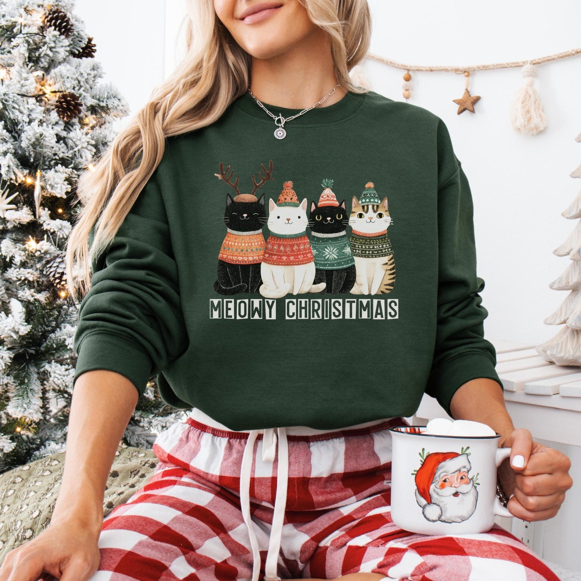 Weihnachtspullover mit Katzen Motiv, Weihnachtsgeschenk für Katzenliebhaber - Mamas & Minis